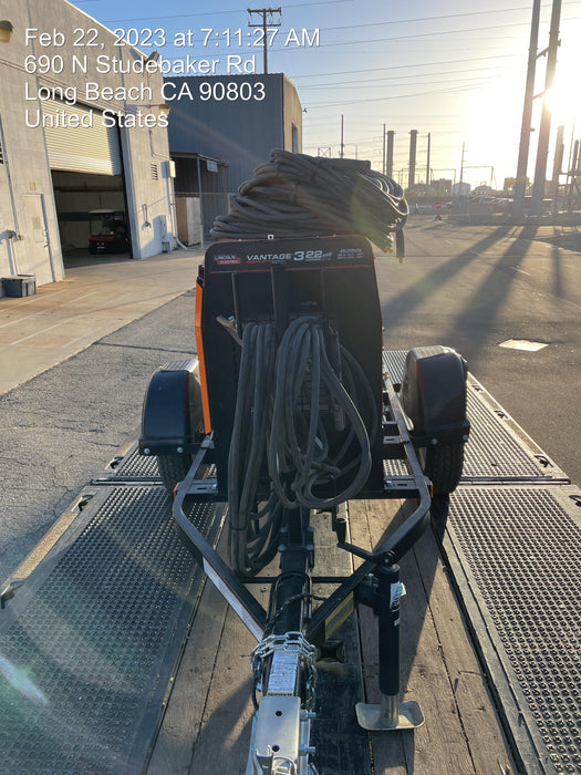 2021 Lincoln Electric Vantage 322 Vantage 322 Ready Pak 3 w/ Decals, ORANGE (includes trailer, cable rack, fender light kit) NO Telematics