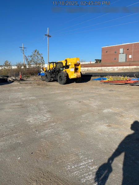 2019 JCB 510-56 74 HP w/Open ROPS, Beacon, Aux Hydraulics, Worklights, Solid Tires, 60" Carriage/Forks
