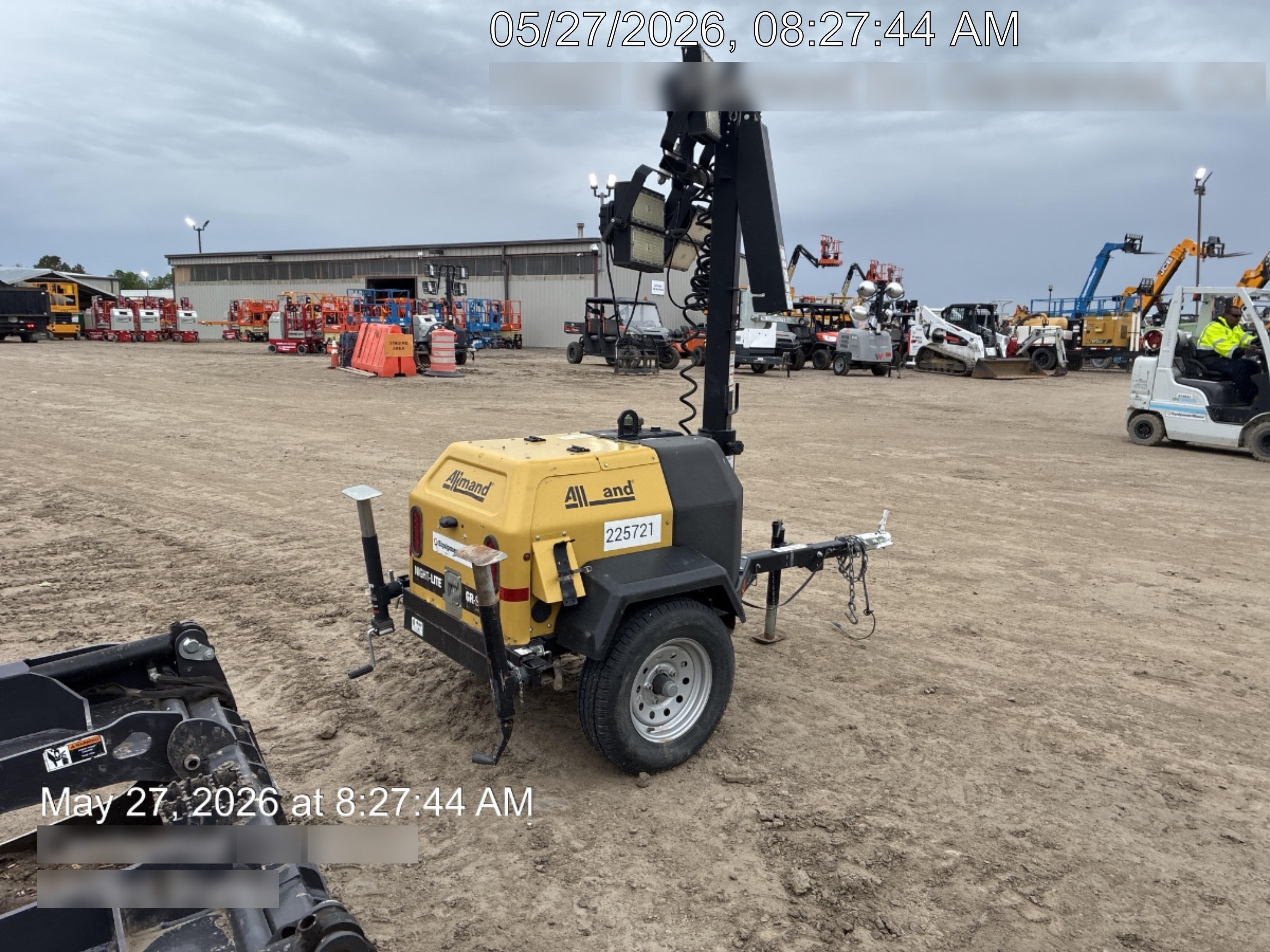 2022 Allmand NLV3GR (4) LED Light Fixture 350W, 23' Vertical Mast, 3kW Prime, Towable, Deep Sea L401, Leveling Jacks, Yanmar T4F 5.8hp