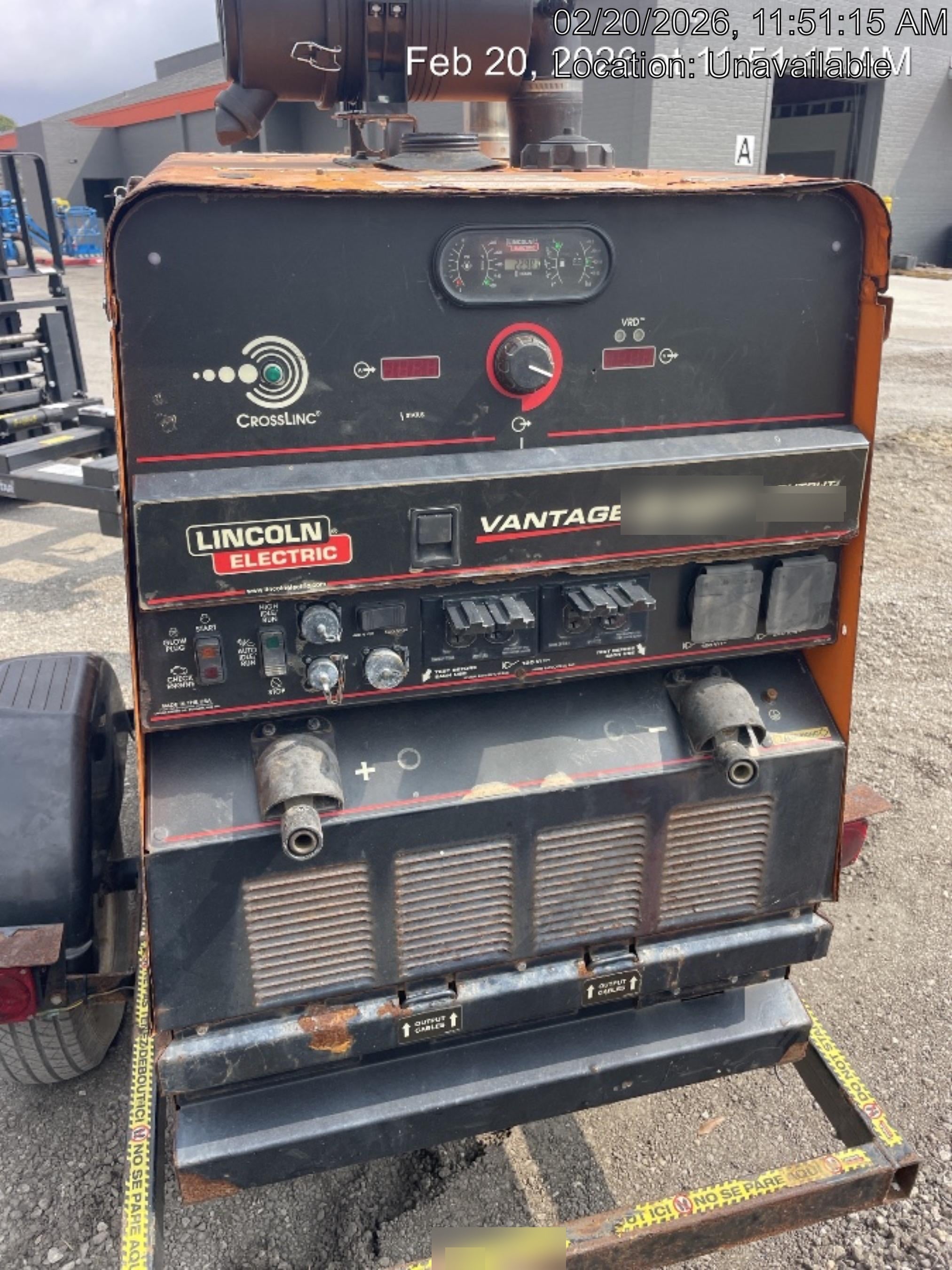 2022 Lincoln Electric Vantage 549X Crosslink Technology, Trailer Mounted
