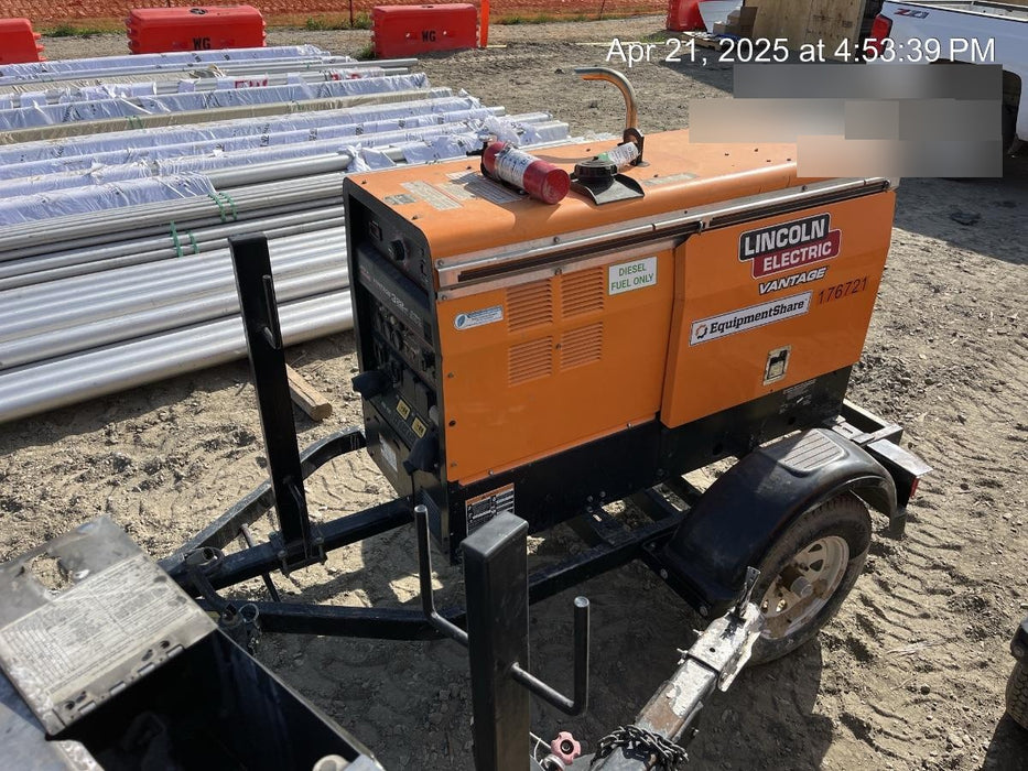 2021 Lincoln Electric Vantage 322 Vantage 322 Ready Pak 3 w/ Decals, ORANGE (includes trailer, cable rack, fender light kit) NO Telematics