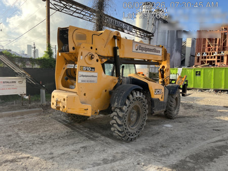 2018 JCB 510-56 JCB 510-56 Telehandler 74 HP w/CAB/HVAC, Beacon, Worklights, Aux Hydraulics, Solid Tires, 60" Carriage/Forks