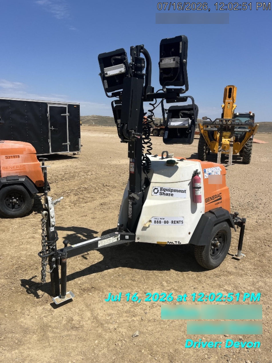 2023 Generac MLT2 Diesel, Flex Switch 120V Input, Powerzone Controller, 
(4) 320W LED Lights, 4kW Generator, 39.9 Gal Fuel Tank, 2" Ball, T3