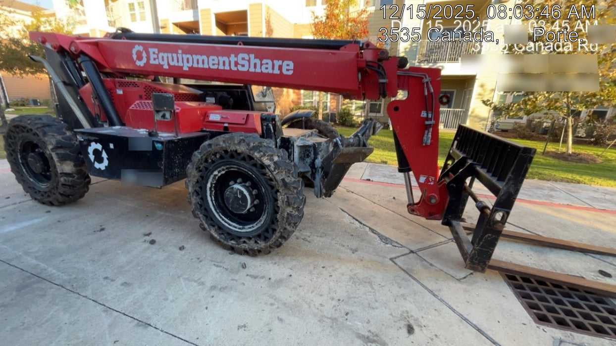 2019 Manitou MTA10055 Cab/Heat/Air, 120 HP, Solid Tires, Work Lights, Lift Hook, Auxiliary Hydraulics 66" Carriage and 60" Forks