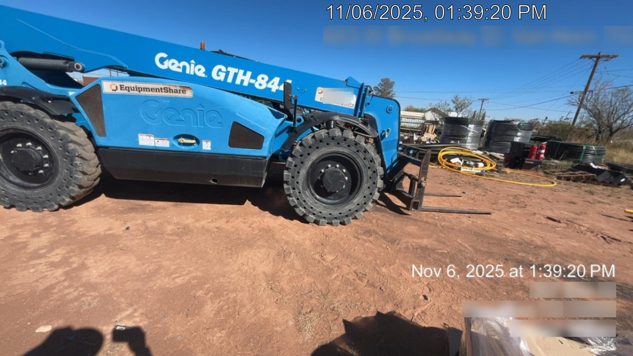 2018 Genie GTH-844 Genie GTH-844 w/Enclosed Cab w/HVAC, Work Lights, Solid Tires, Beacon, 60" Carriage and Forks