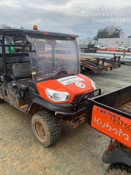 2021 Kubota RTV-X1140W-H Plastic Canopy, Windshield Acrylic Clear, LED Strobe Light, Wire Harness Kit, Back up Alarm
