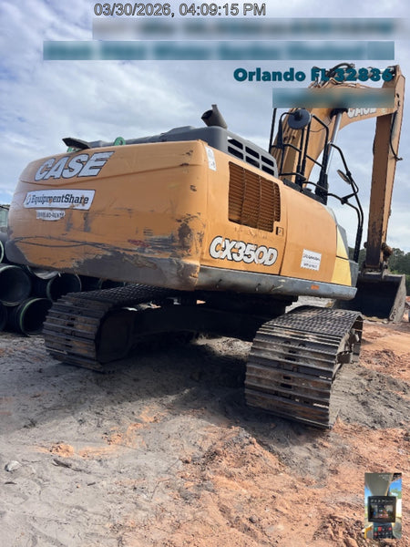 2017 Case CX350D CAB A/C, 13'-3" ARM, STEEL TRACKS