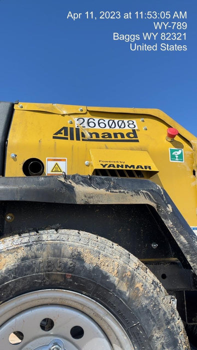 2022 Allmand NLV3GR (4) LED Light Fixture 350W, 23' Vertical Mast, 3kW Prime, Towable, ES Decals, T3