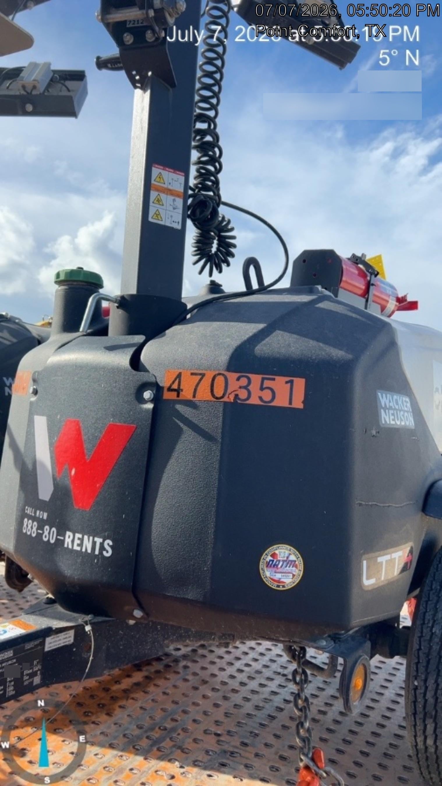 2024 Wacker Neuson LTT4 Diesel, Kohler KDW702, Deep Sea Controller, Auto Start, LED 320W, Bypass Outlet, T3