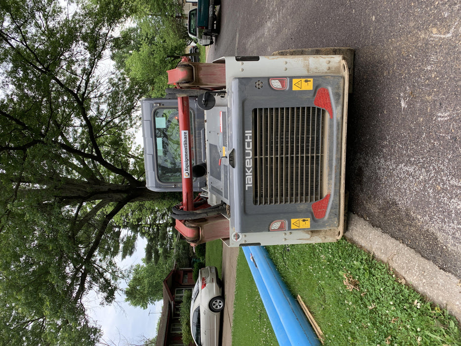 2019 Takeuchi TL12V2C Cab/Heat/Air w/Auxiliary Hydraulics, 2 Speed, Hydraulic QC 80" Tooth Bucket, 48" Pallet Forks
