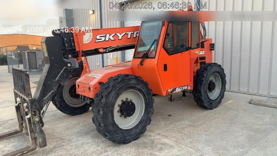2019 Skytrak 6036 Cab/Heat/Air, Solid Tires, LED Work Lights, Beacon w/50" Carriage, 48" Pallet Forks