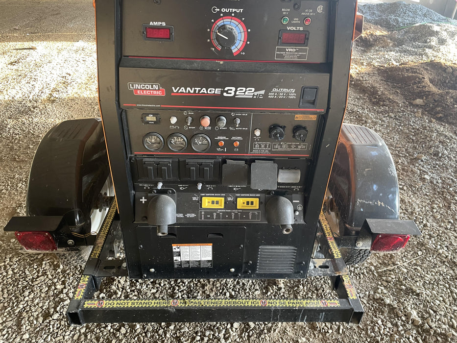 2021 Lincoln Electric Vantage 322 Vantage 322 Ready Pak 3 w/ Decals, ORANGE (includes trailer, cable rack, fender light kit) NO Telematics