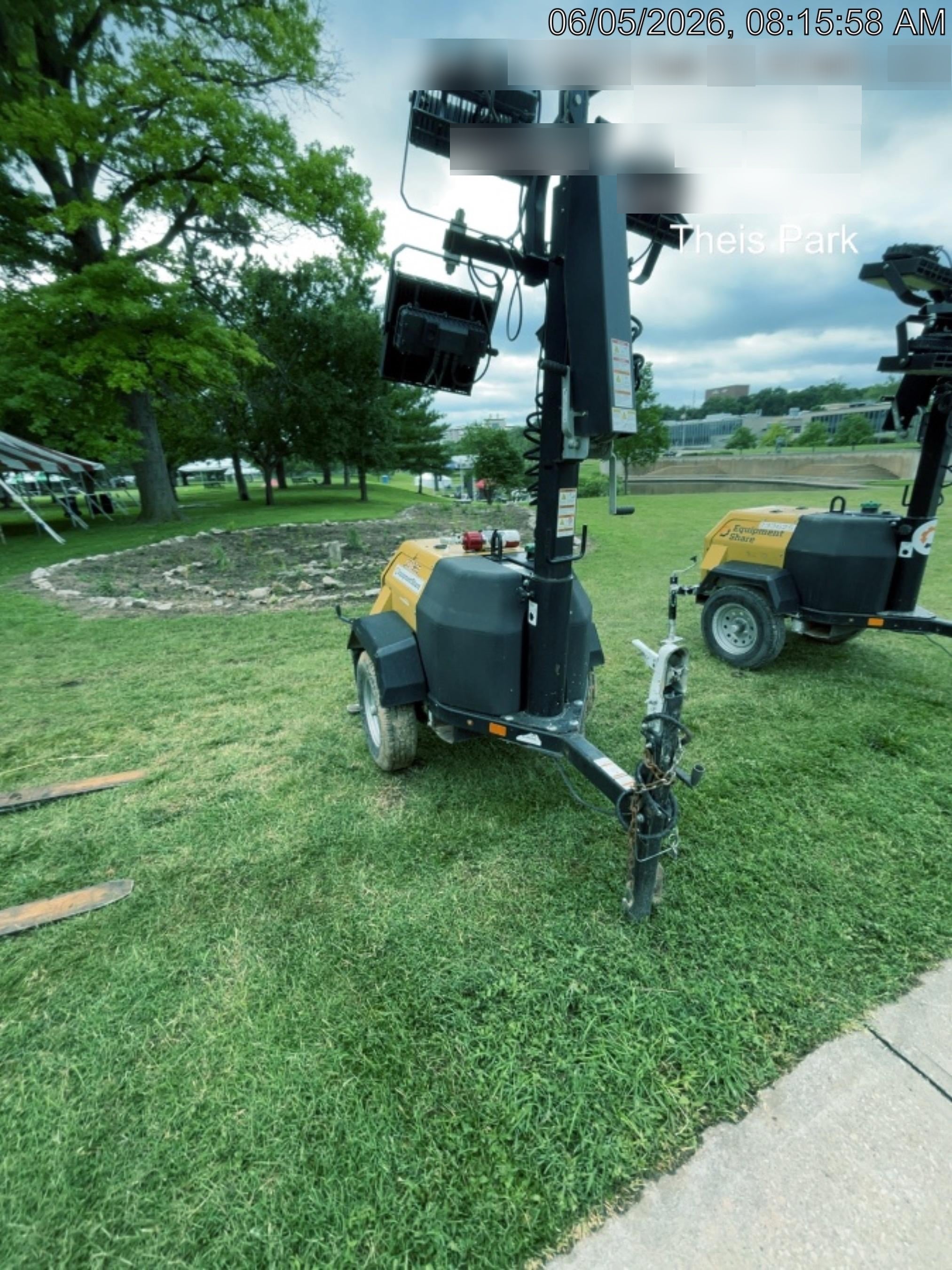 2022 Allmand NLV3GR (4) LED Light Fixture 350W, 23' Vertical Mast, 3kW Prime, Towable, Deep Sea L401, Leveling Jacks, Yanmar T4F 5.8hp