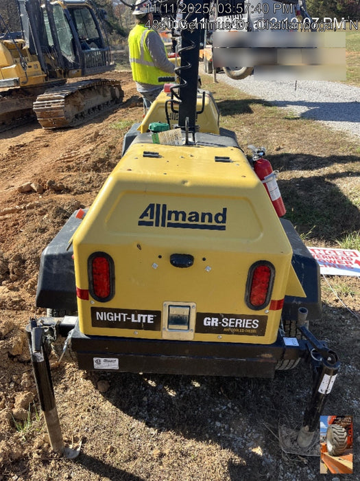 2022 Allmand NLV3GR (4) LED Light Fixture 350W, 23' Vertical Mast, 3kW Prime, Towable, Deep Sea L401, Leveling Jacks, Yanmar T4F 5.8hp