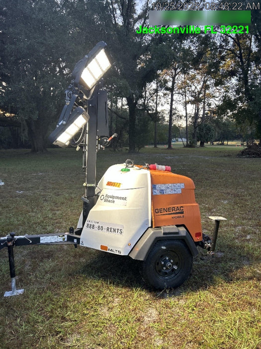 2021 Allmand NLV3GR (4) LED Light Fixture 350W, 23' Vertical Mast, 3kW Prime, Towable, Deep Sea L401, Leveling Jacks, Yanmar T4F 5.8hp