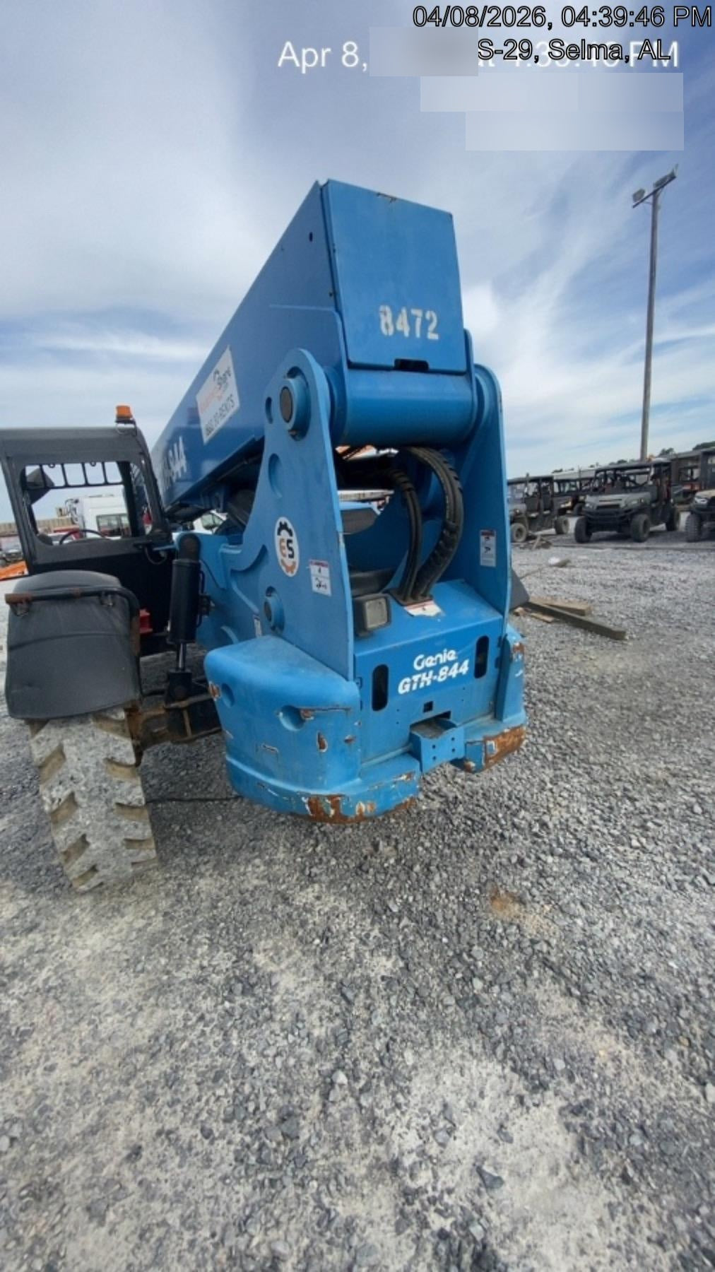 2018 Genie GTH-844 Genie GTH-844D w/Open ROPS, Solid Tires, Work Light/Beacon, 60" Carriage and Forks