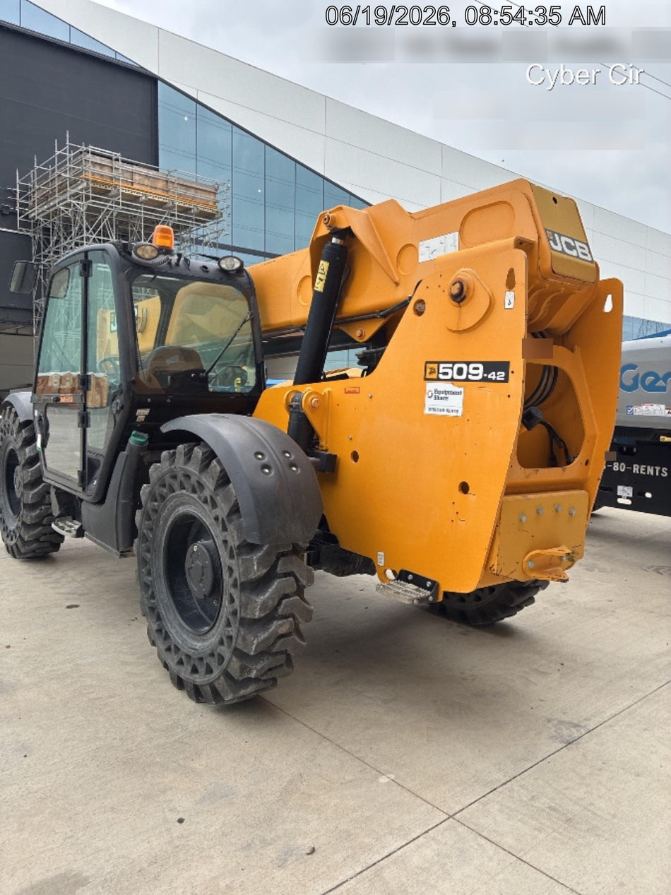 2020 JCB 509-42 Cab/Heat/Air, Solid Tires, Work Lights, Beacon, Aux Hydraulics, Back up Alarm, Lifting Eye, ES Decals