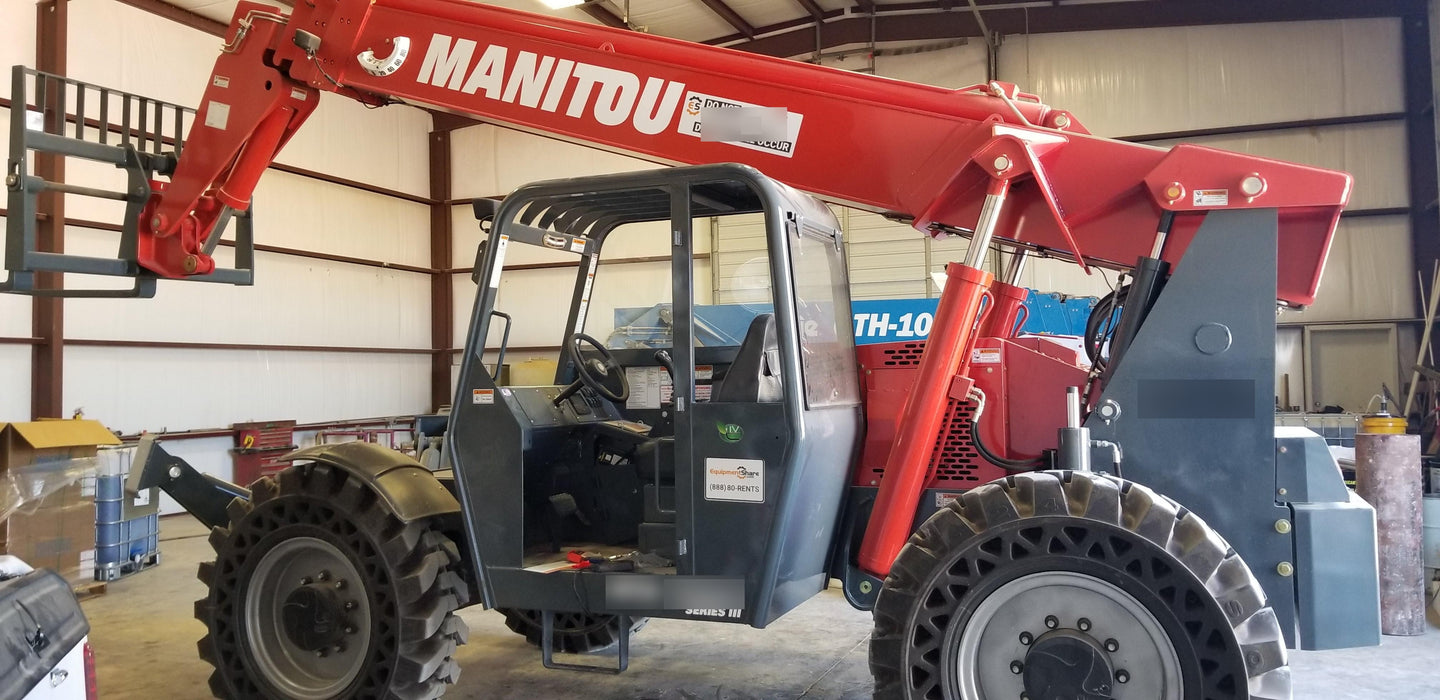 2018 Manitou MTA10055 Manitou MTA 10055 w/Open ROPS, Work Lights/Strobe, Aux Hyd, Solid Tires, Lift Hook, 66" Carriage, 60" Forks