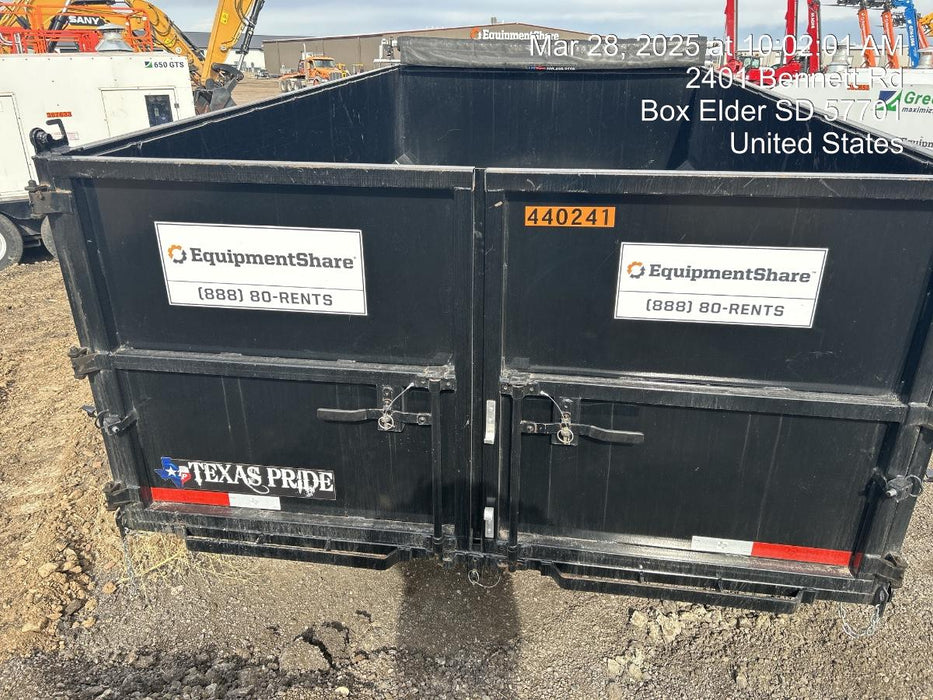 2024 TEXAS PRIDE TRAILERS 14'L x 7'W 5 Cu Yd Trunnion Hydraulic Dump
