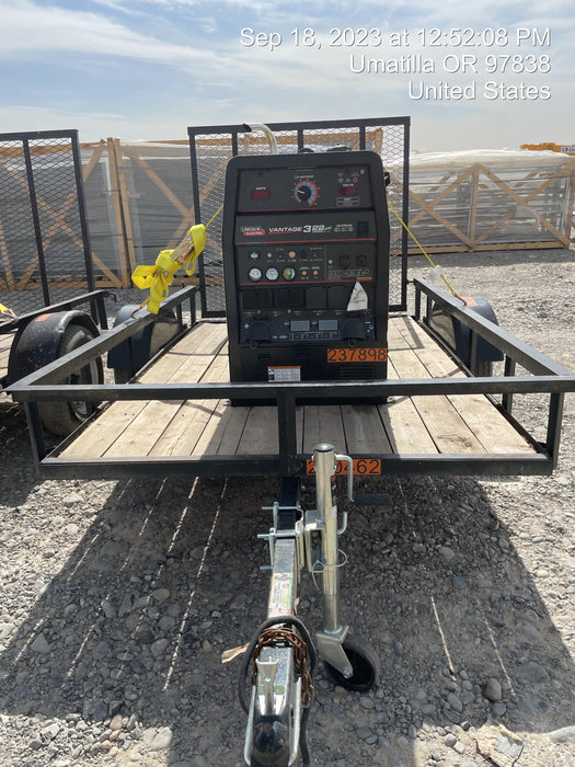 2022 Lincoln Electric Vantage 322 Trlr Mounted, Cable Rack, Light Kit