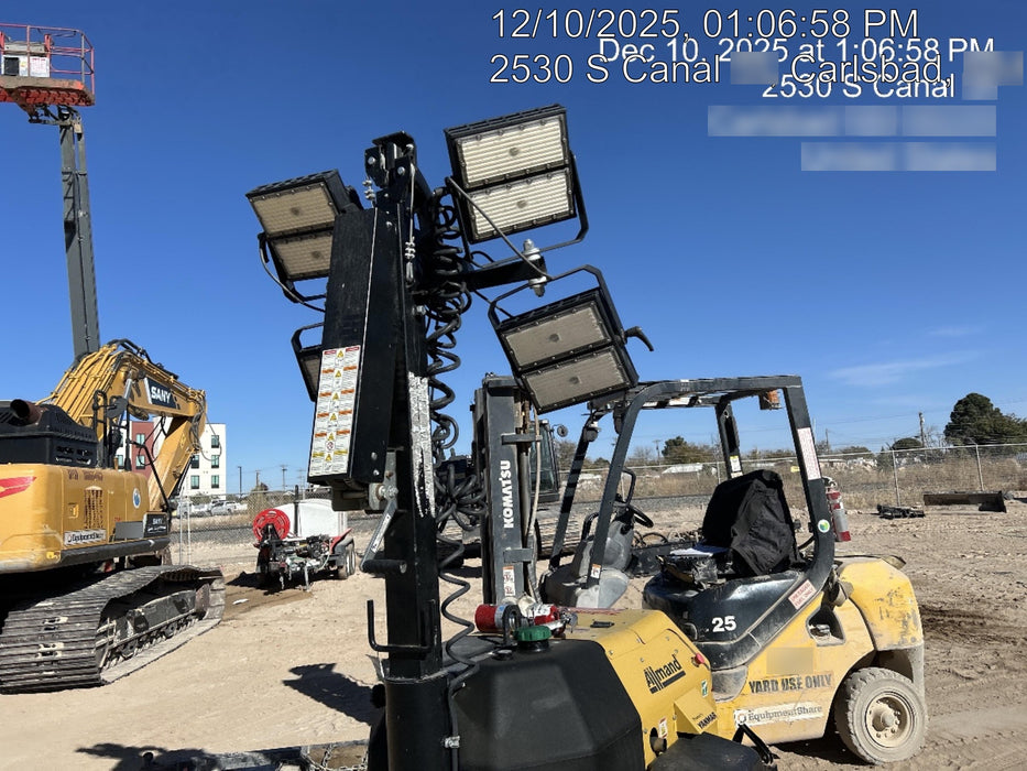 2022 Allmand NLV3GR (4) LED Light Fixture 350W, 23' Vertical Mast, 3kW Prime, Towable, ES Decals, T3