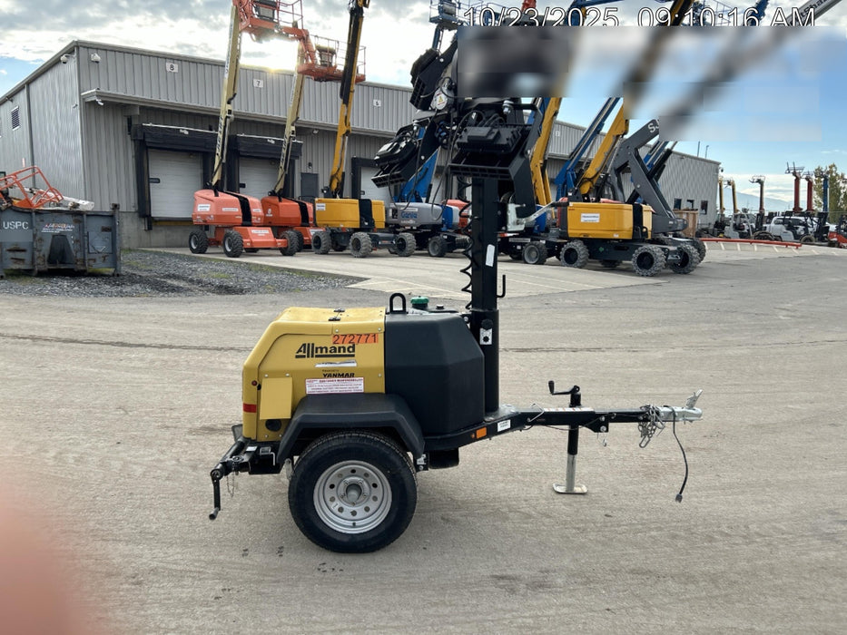 2022 Allmand NLV3GR (4) LED Light Fixture 350W, 23' Vertical Mast, 3kW Prime, Towable, ES Decals, T3