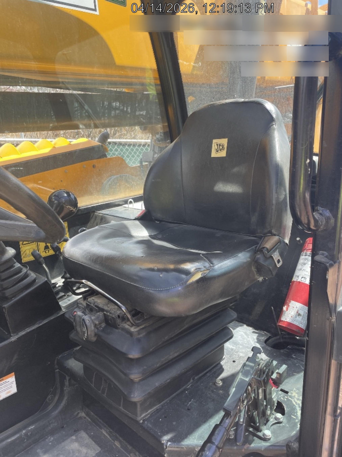 2019 JCB 512-56 Enclosed Cab, 109 HP, Solid Tires, Worklights, Beacon, Aux Hydraulics, Lifting Eye w/66" Carriage/60" Forks