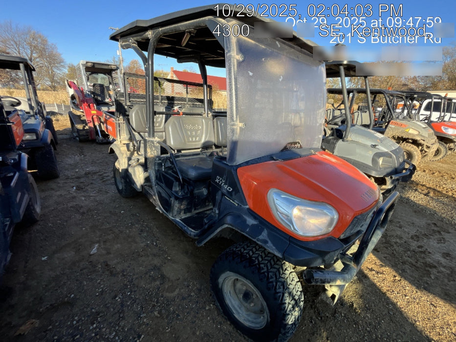 Kubota RTV-X1140W-H Canopy, 4-Seater, Diesel, Windshield Acrylic Clear, LED Strobe, Backup Alarm