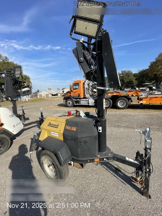 2022 Allmand NLV3GR (4) LED Light Fixture 350W, 23' Vertical Mast, 3kW Prime, Towable, Deep Sea L401, Leveling Jacks, Yanmar T4F 5.8hp