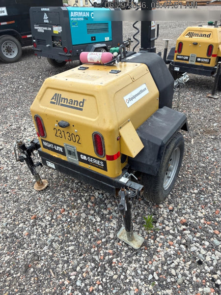 2022 Allmand NLV3GR (4) LED Light Fixture 350W, 23' Vertical Mast, 3kW Prime, Towable, Deep Sea L401, Leveling Jacks, Yanmar T4F 5.8hp