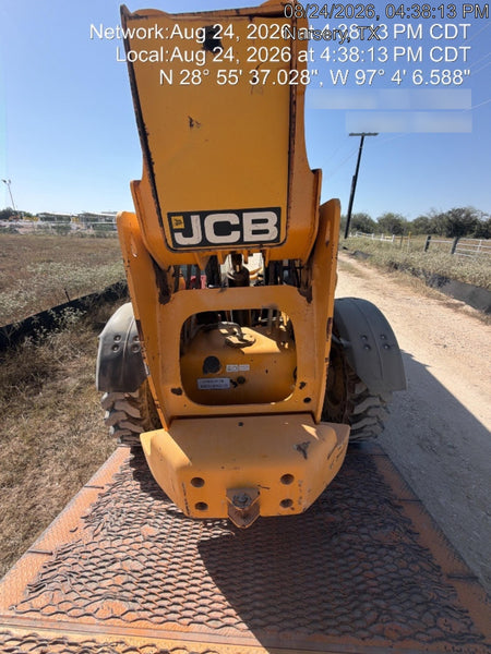 2019 JCB 512-56 74 HP w/CAB/HVAC, Beacon, Aux Hydraulics, Worklights, Solid Tires w/60" Carriage/Forks