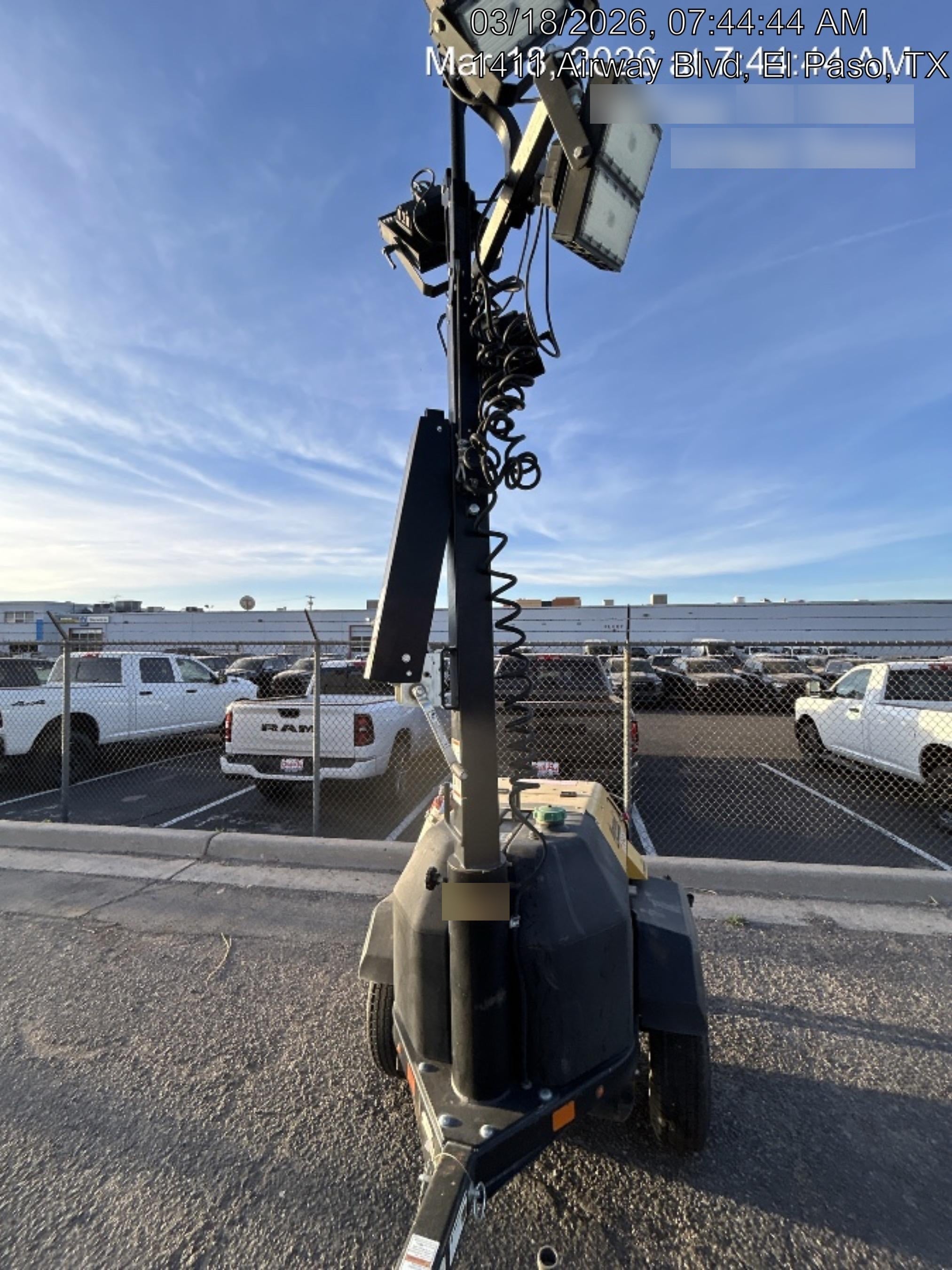Allmand NLV3GR (4) LED Light Fixture 350W, 23' Vertical Mast, 3kW Prime, Towable, Deep Sea L401, Leveling Jacks, Yanmar T4F 5.8hp