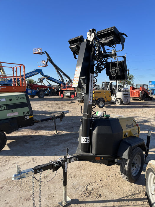 2022 Allmand NLV3GR (4) LED Light Fixture 350W, 23' Vertical Mast, 3kW Prime, Towable, ES Decals, T3