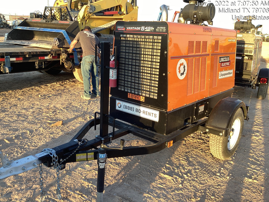 2021 Lincoln Electric Vantage 549X Ready Pak 3, ORANGE (includes trailer, cable rack, fender light kit)