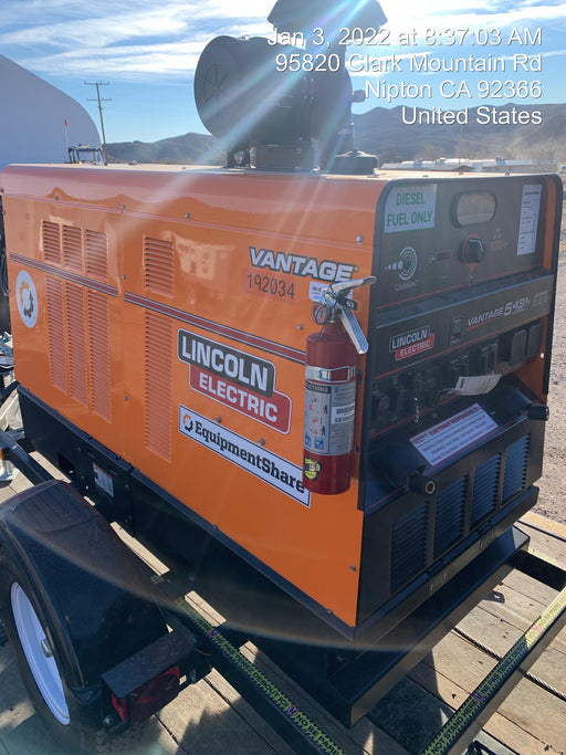 2021 Lincoln Electric Vantage 549X Ready Pak 3, ORANGE (includes trailer, cable rack, fender light kit)