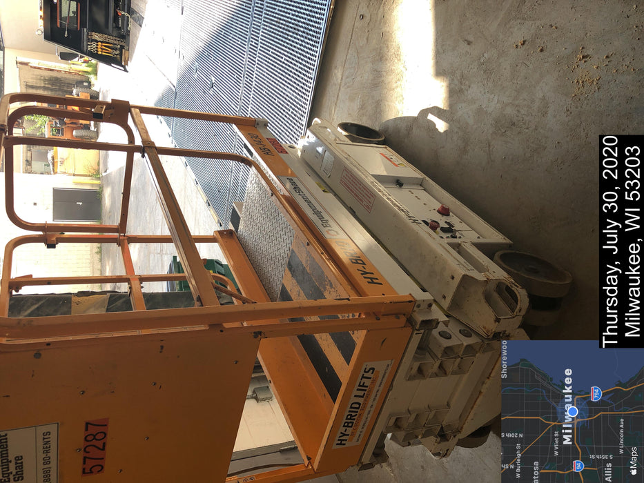 Custom Equipment HB-1430 Hy-Brid Scissor Lift
Platform capacity up to 670 lbs
Working height up to 20 ft
Weighs under 1,700 lbs
Non-marking wheels