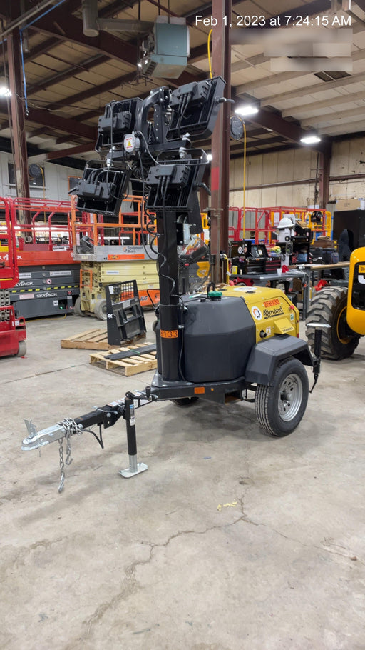 2022 Allmand NLV3GR (4) LED Light Fixture 350W, 23' Vertical Mast, 3kW Prime, Towable, ES Decals, T3