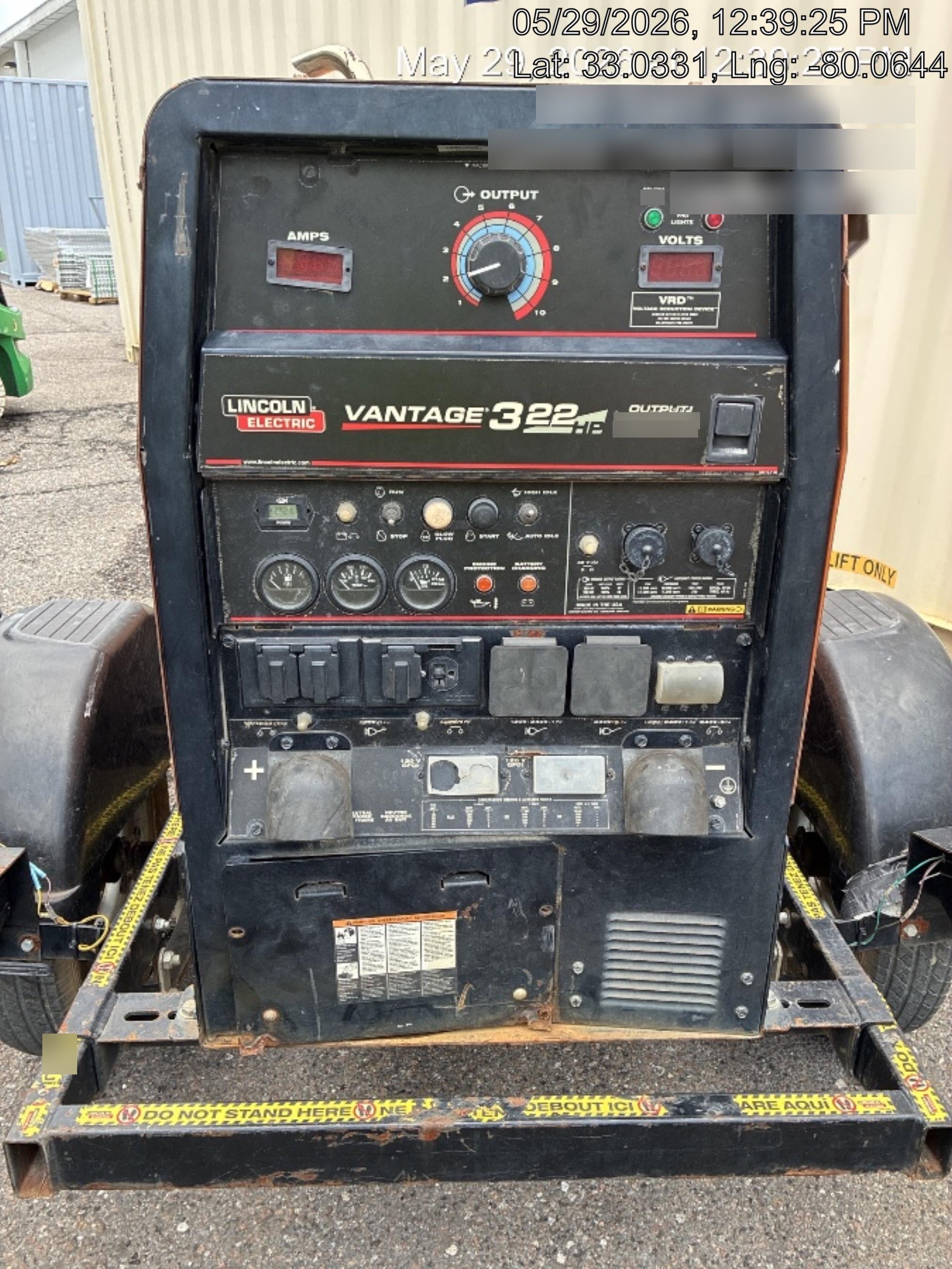 2021 Lincoln Electric Vantage 322 Vantage 322 Ready Pak 3 w/ Decals, ORANGE (includes trailer, cable rack, fender light kit) NO Telematics