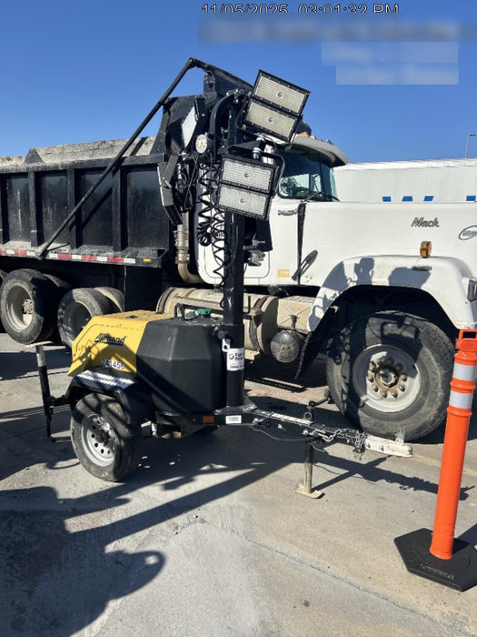 2022 Allmand NLV3GR (4) LED Light Fixture 350W, 23' Vertical Mast, 3kW Prime, Towable, Deep Sea L401, Leveling Jacks, Yanmar T4F 5.8hp