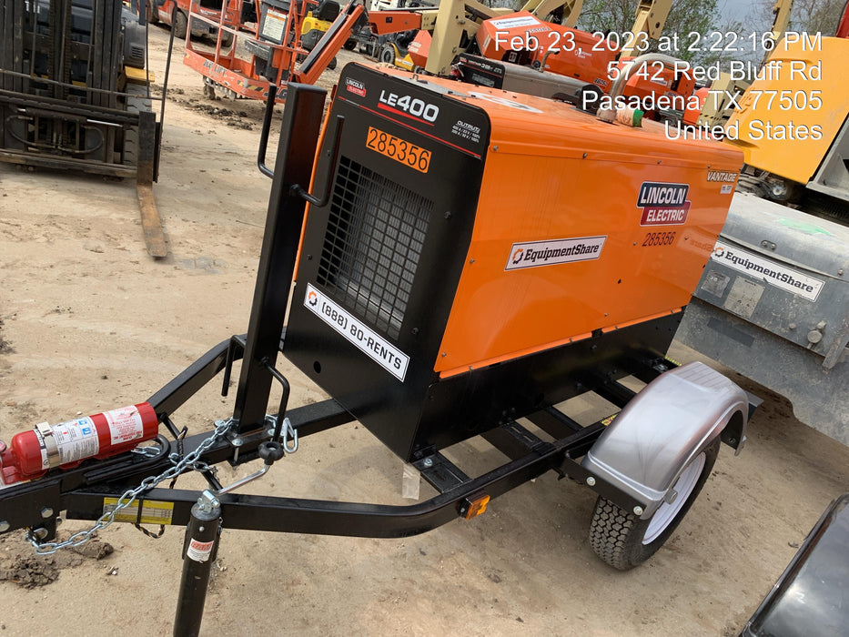 2022 Lincoln Electric LE400 Kubota V1505, Trlr, Cable Rack, Light Kit, ES Decals, T3