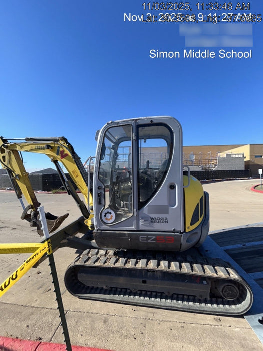 2018 Wacker Neuson EZ53 Wacker Neuson EZ53 12K Excavator, TRK,LGD,CAB,PC, Manual QC, Hydraulic Thumb, Buckets: 24", 18 12"