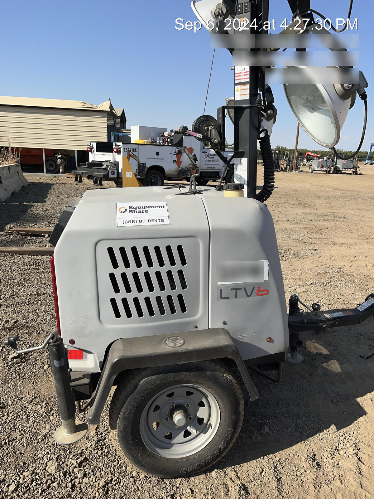 2019 Wacker Neuson LTV6L-MH Wacker Neuson LTV6L Mobile Light Tower w/Fuel Level Sensor Installed