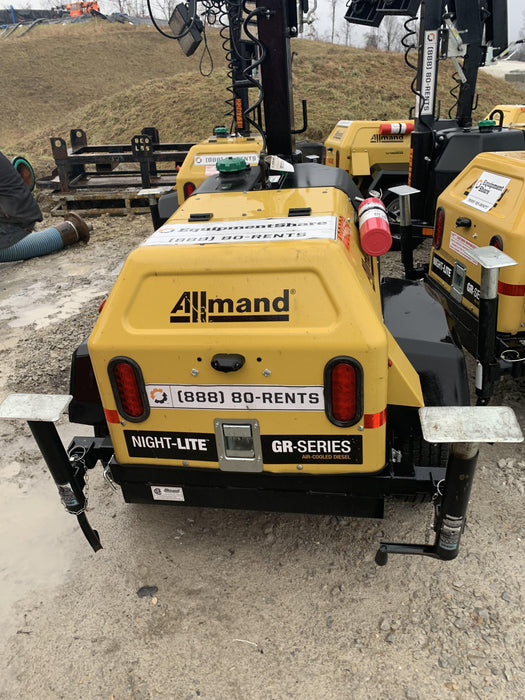 2021 Allmand NLV3GR (4) LED Light Fixture 350W, 23' Vertical Mast, 3kW Prime, Towable, Deep Sea L401, Leveling Jacks, Yanmar T4F 5.8hp