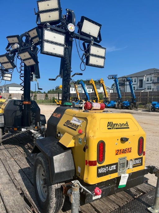 2022 Allmand NLV3GR (4) LED Light Fixture 350W, 23' Vertical Mast, 3kW Prime, Towable, Deep Sea L401, Leveling Jacks, Yanmar T4F 5.8hp