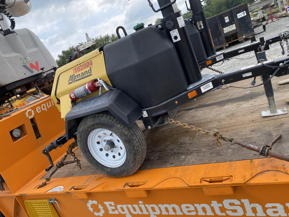 2021 Allmand NLV3GR (4) LED Light Fixture 350W, 23' Vertical Mast, 3kW Prime, Towable, Deep Sea L401, Leveling Jacks, Yanmar T4F 5.8hp