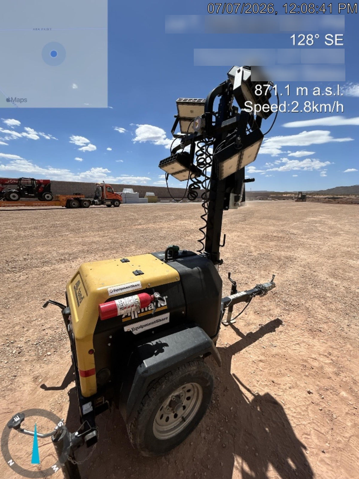 2022 Allmand NLV3GR (4) LED Light Fixture 350W, 23' Vertical Mast, 3kW Prime, Towable, Deep Sea L401, Leveling Jacks, Yanmar T4F 5.8hp