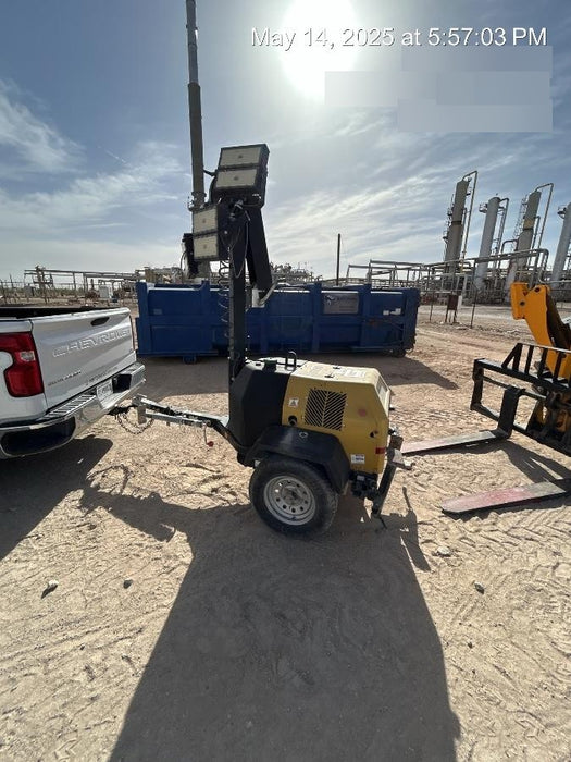 2022 Allmand NLV3GR (4) LED Light Fixture 350W, 23' Vertical Mast, 3kW Prime, Towable, Deep Sea L401, Leveling Jacks, Yanmar T4F 5.8hp