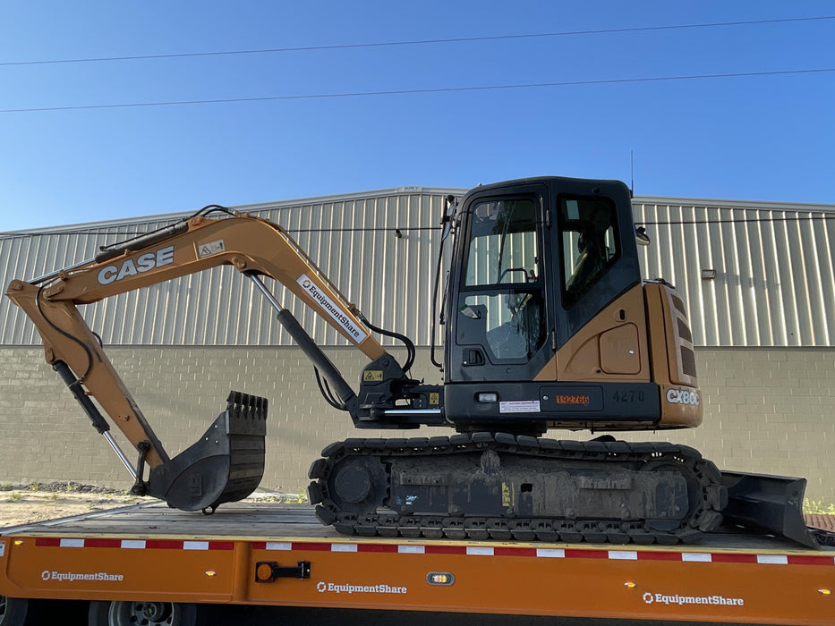 2018 Case CX80C CLOSED CAB, A/C, RUBBER TRACKS PADS, 7'-2" ARM