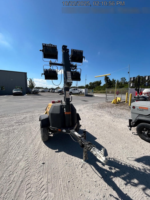 2021 Allmand NLV3GR (4) LED Light Fixture 350W, 23' Vertical Mast, 3kW Prime, Towable, Deep Sea L401, Leveling Jacks, Yanmar T4F 5.8hp