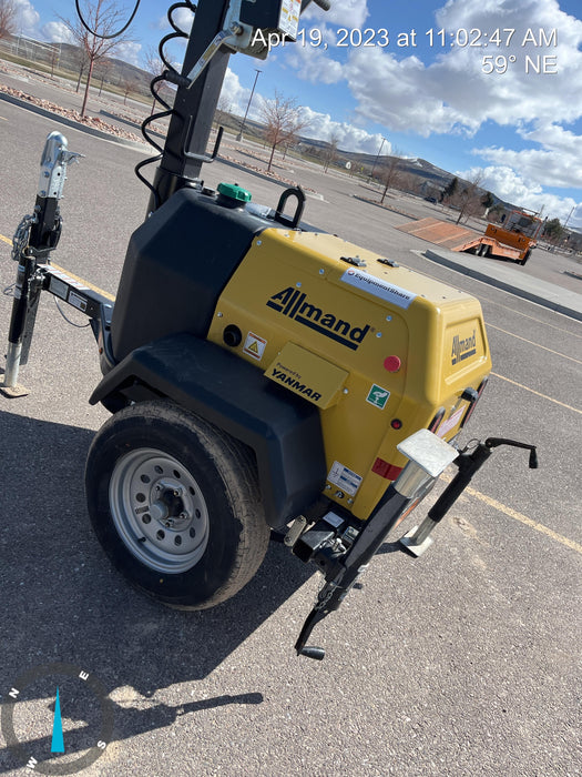 2022 Allmand NLV3GR (4) LED Light Fixture 350W, 23' Vertical Mast, 3kW Prime, Towable, ES Decals, T3